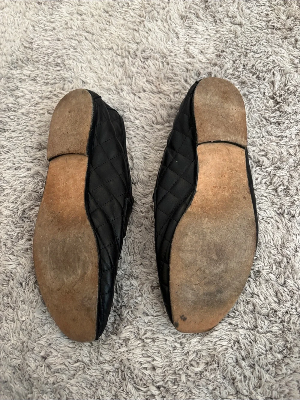 Quilted Black Leather Loafers for women